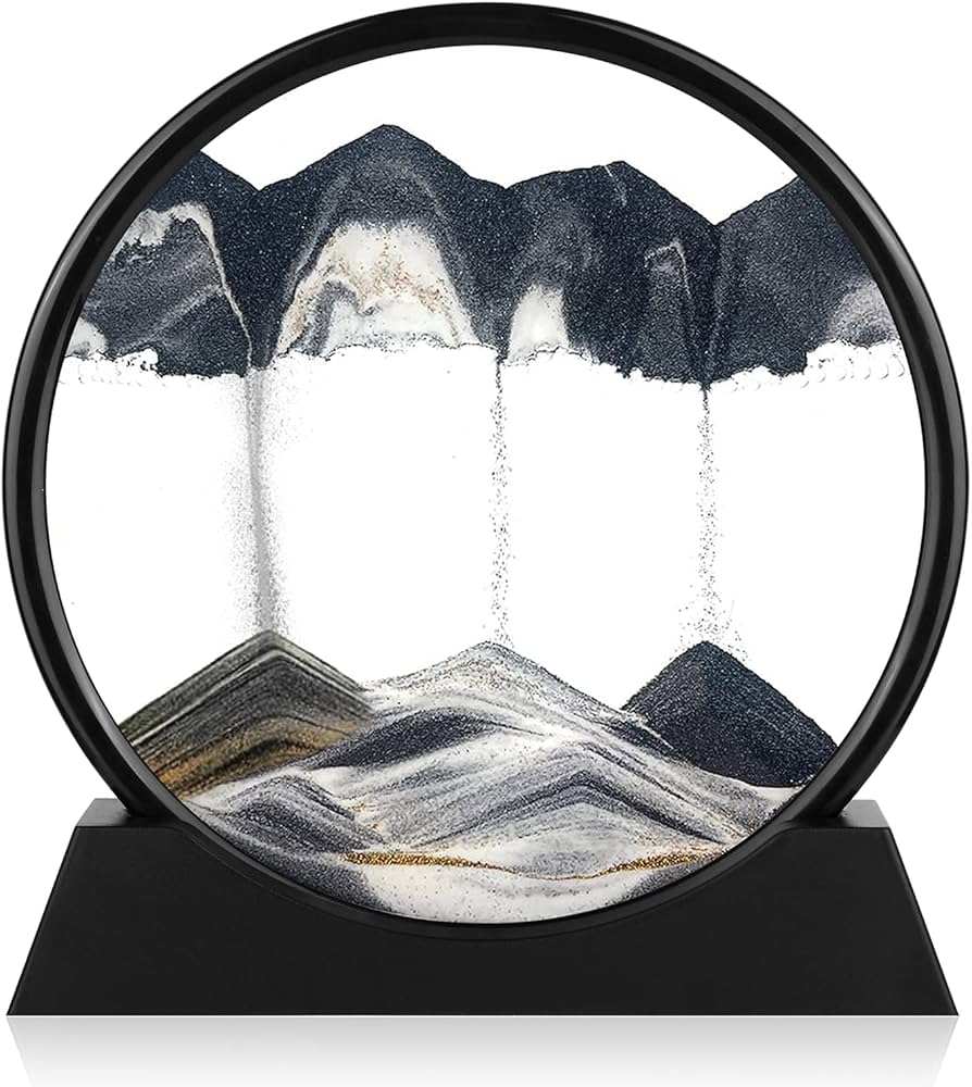 Moving Sand Art - Black & Gold Mountain Edition (7 Inch)